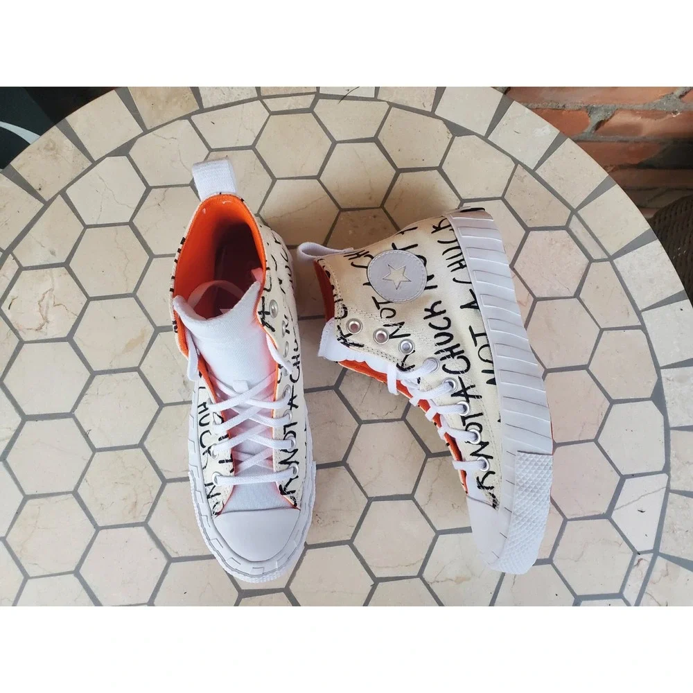 Boys Sz 3 3Y Converse UNt1TL3D Hi Not A Chuck GS PS White‎ Egret Rare 266515C